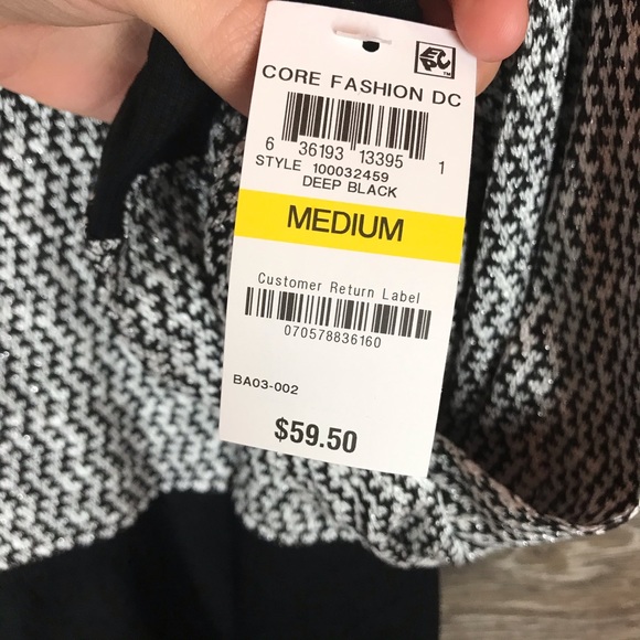 INC deep black metallic long sleeve knit sweater - Picture 7 of 10